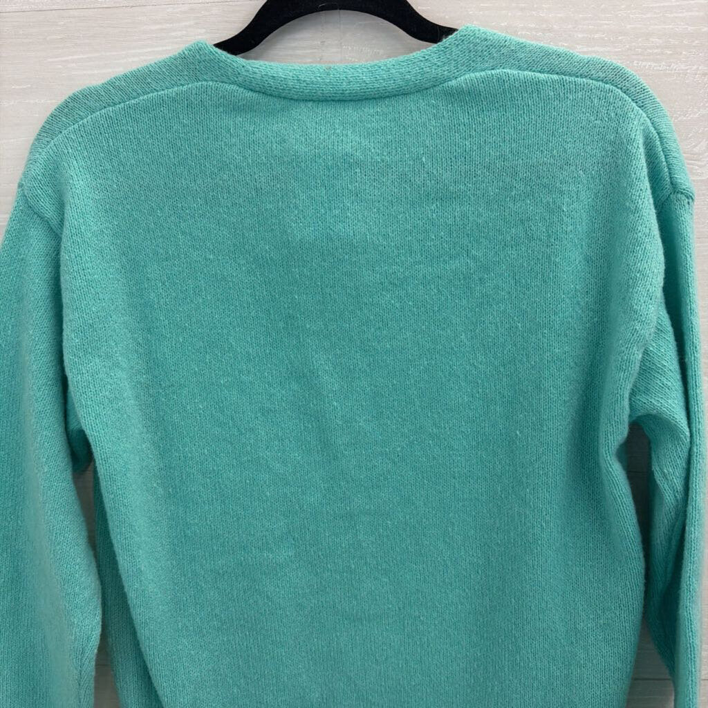 Blue/ Purple Flower Detail Cardigan Sweater Medium