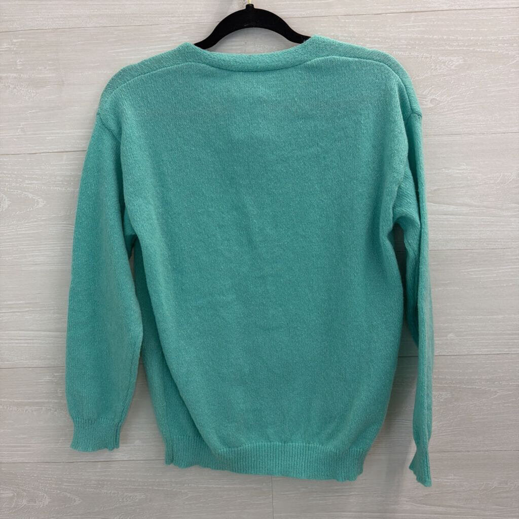 Blue/ Purple Flower Detail Cardigan Sweater Medium