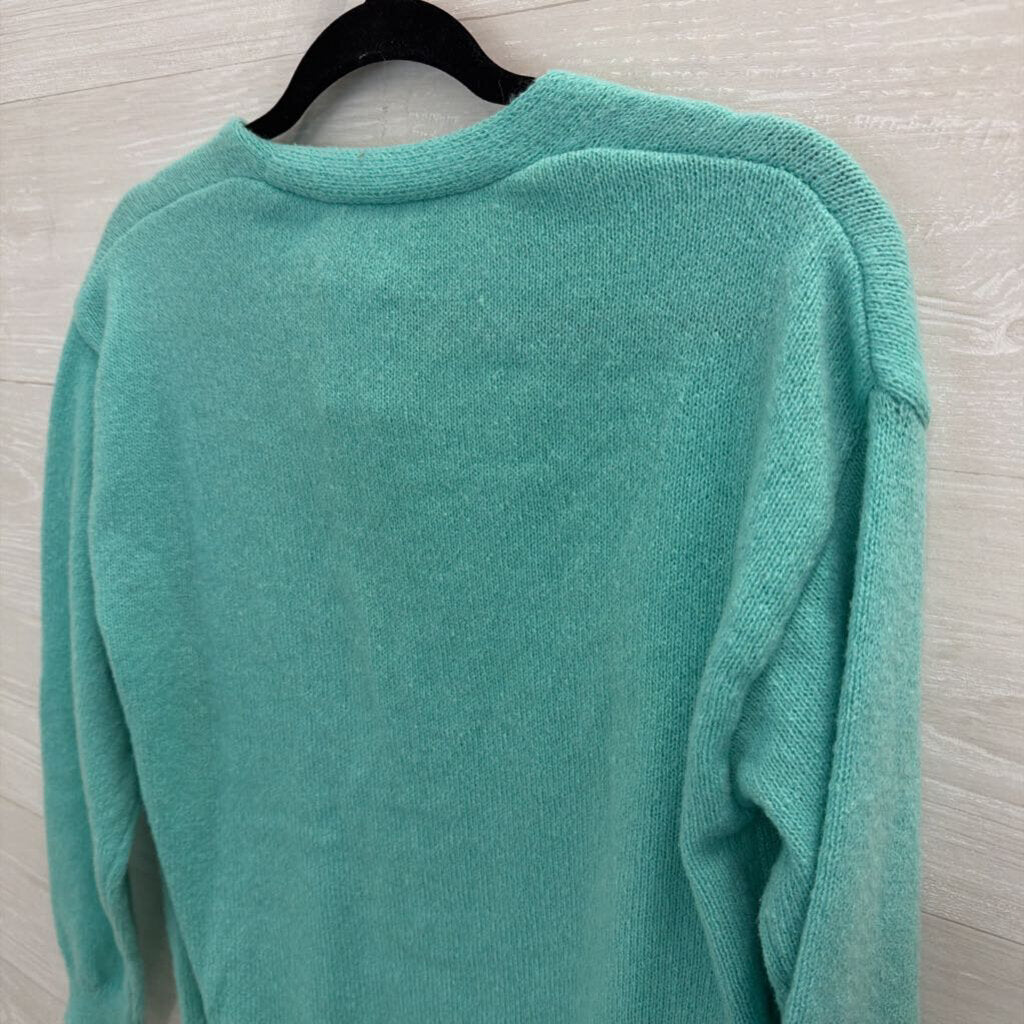 Blue/ Purple Flower Detail Cardigan Sweater Medium