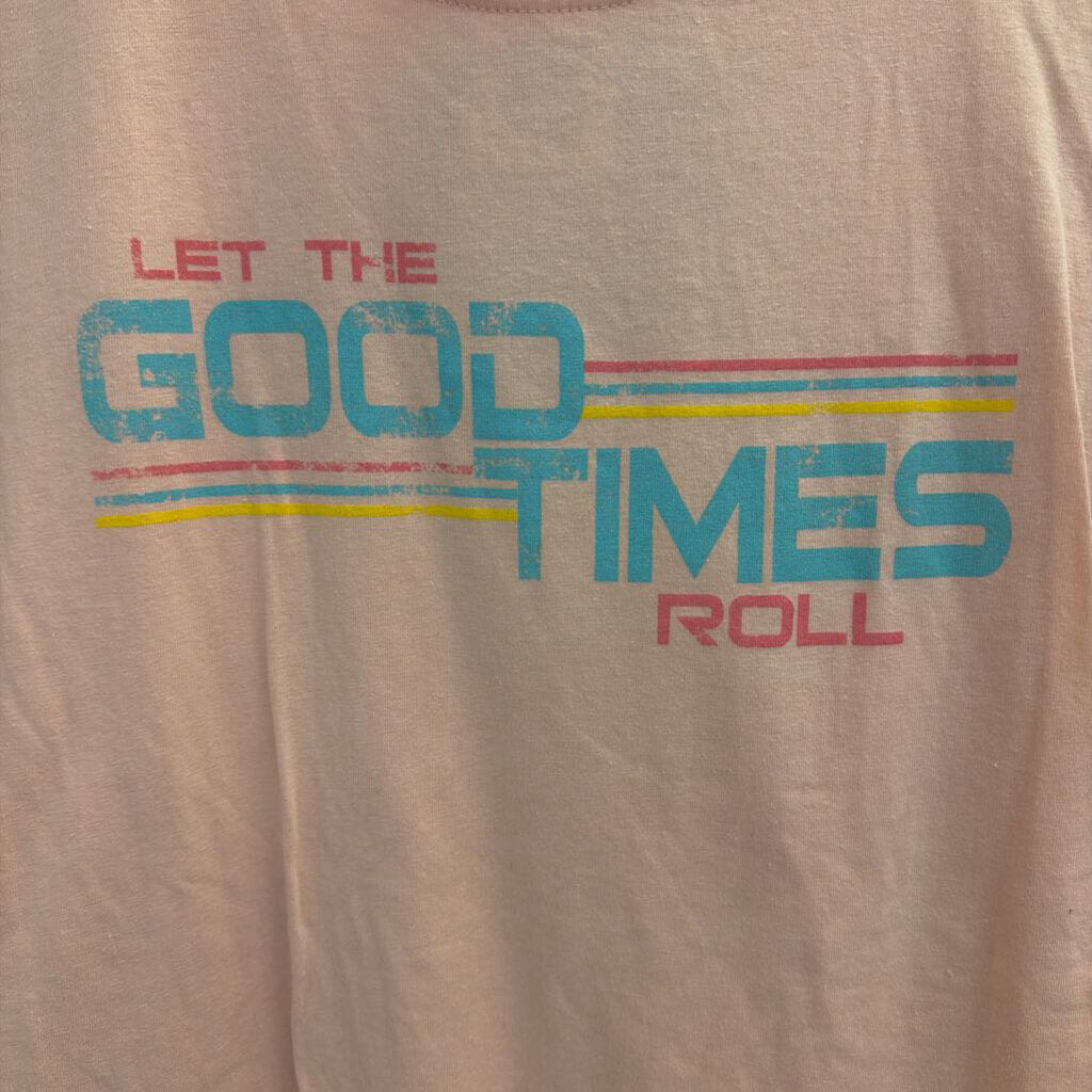 Tres Bien Pink Let The Good Times Roll Short Sleeve Graphic Tee Small