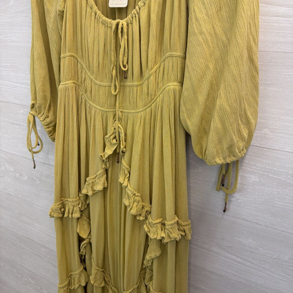 Free People Green Long Sleeve In Your Dreams Maxi Dress Medium