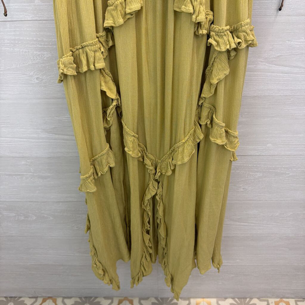 Free People Green Long Sleeve In Your Dreams Maxi Dress Medium