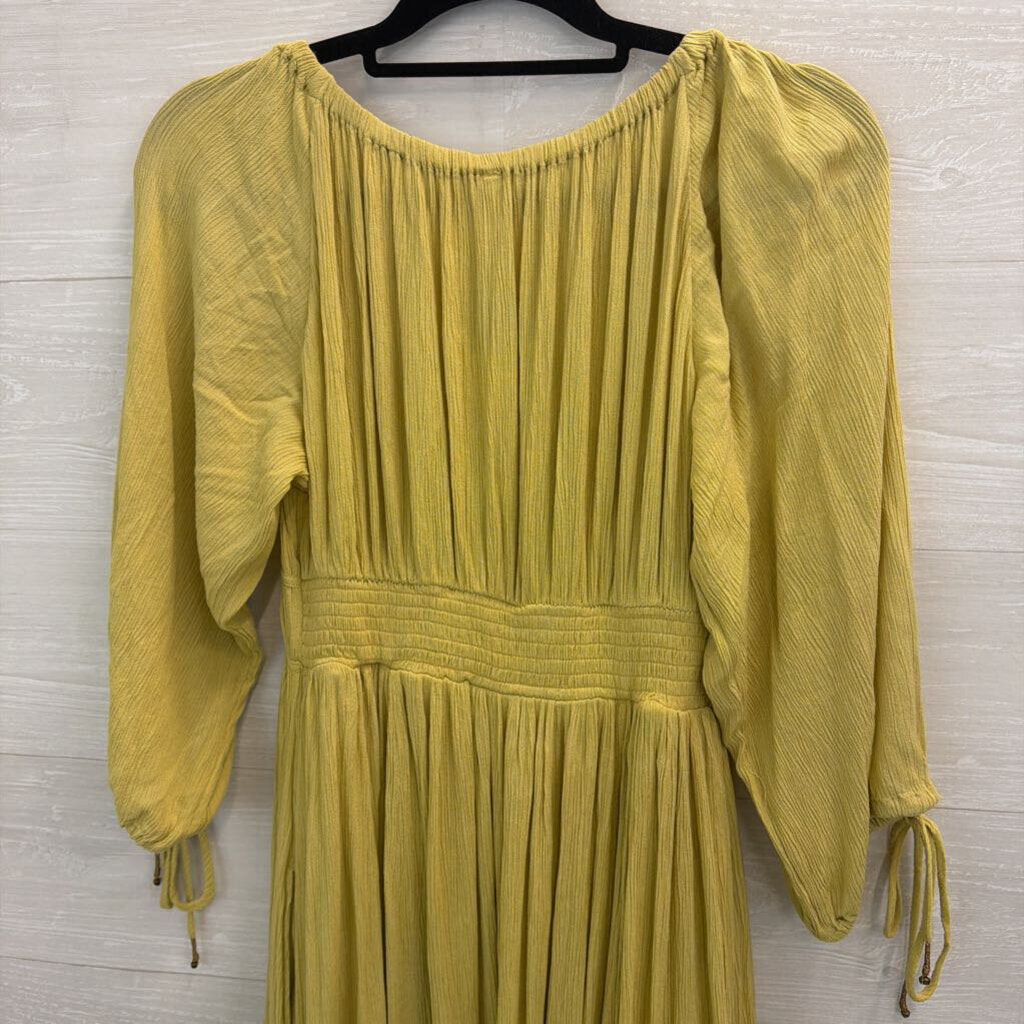 Free People Green Long Sleeve In Your Dreams Maxi Dress Medium