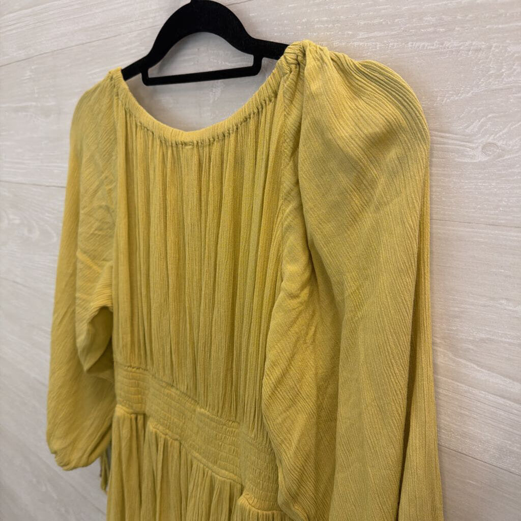 Free People Green Long Sleeve In Your Dreams Maxi Dress Medium