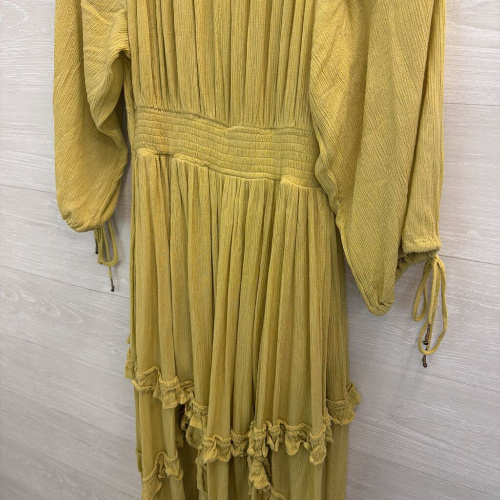 Free People Green Long Sleeve In Your Dreams Maxi Dress Medium