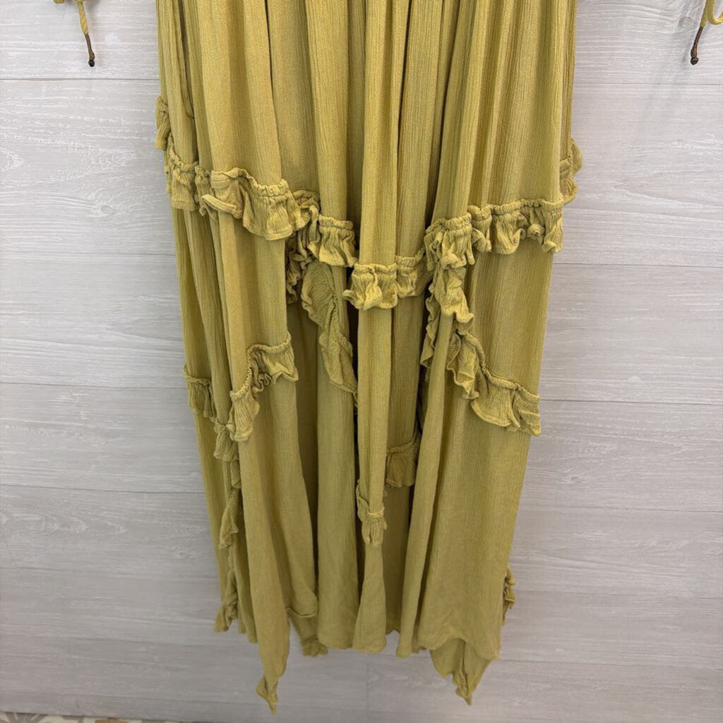 Free People Green Long Sleeve In Your Dreams Maxi Dress Medium