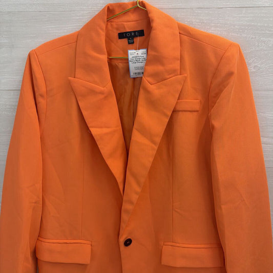 Fore Orange Long Sleeve Blazer Jacket Large