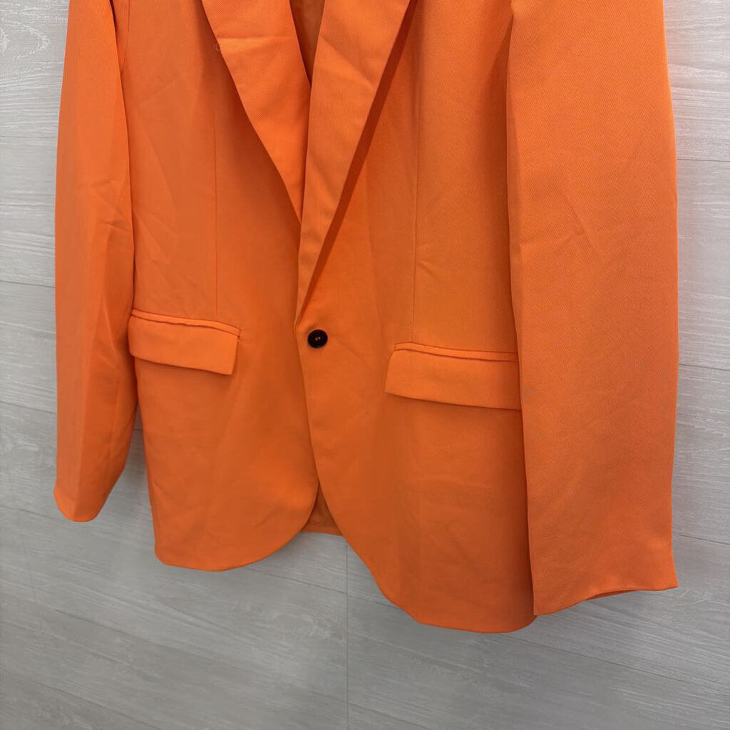 Fore Orange Long Sleeve Blazer Jacket Large