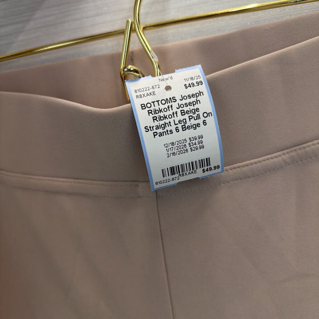 Joseph Ribkoff Beige Straight Leg Pull On Pants 6