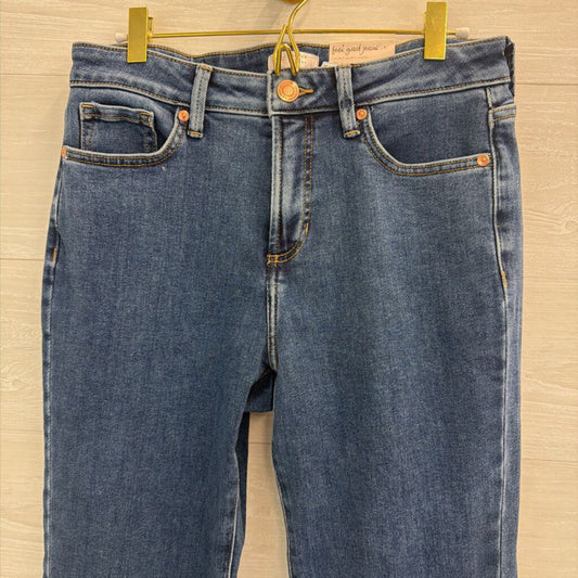 Lauren Conrad Medium Wash Super High Rise Flare Jeans 6