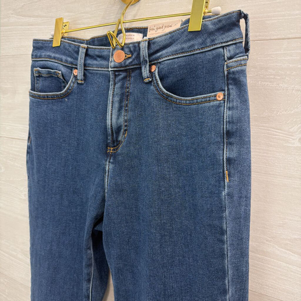 Lauren Conrad Medium Wash Super High Rise Flare Jeans 6