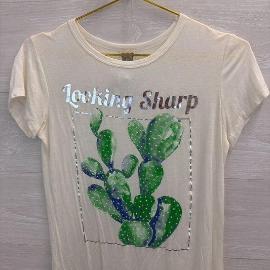 Color Bear White/ Green/ Silver Looking Sharp Short Sleeve Graphic Tee Medium