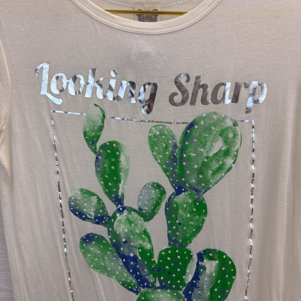 Color Bear White/ Green/ Silver Looking Sharp Short Sleeve Graphic Tee Medium