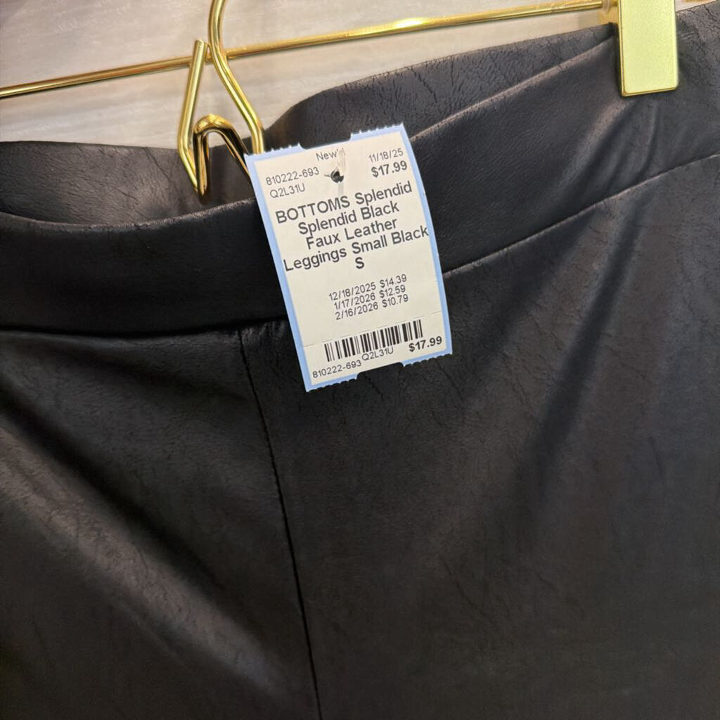 Splendid Black Faux Leather Leggings Small