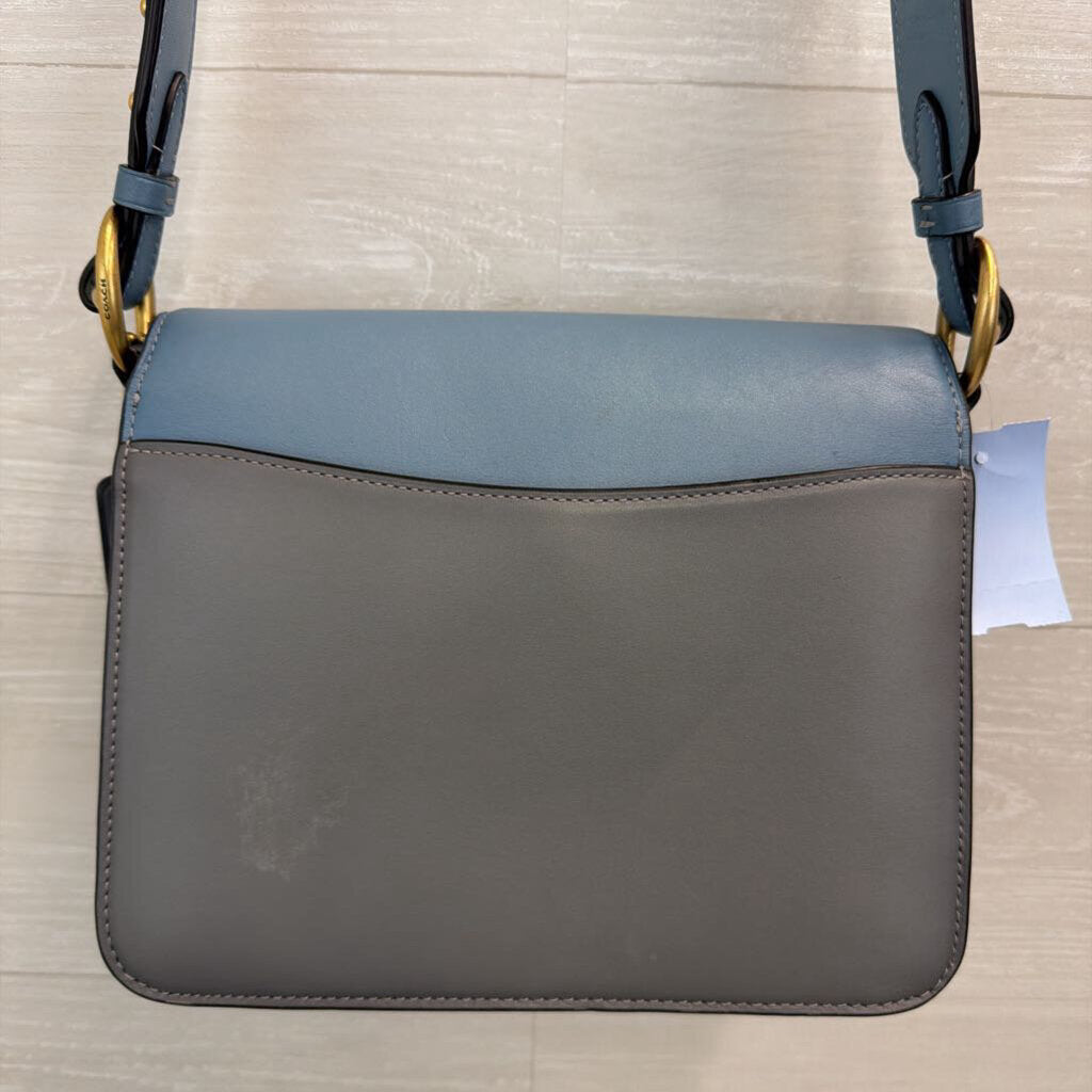 Coach Blue Color Block Leather Beat Shoulder Purse