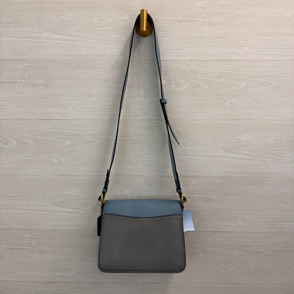 Coach Blue Color Block Leather Beat Shoulder Purse