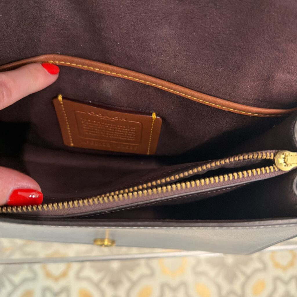 Coach Blue Color Block Leather Beat Shoulder Purse