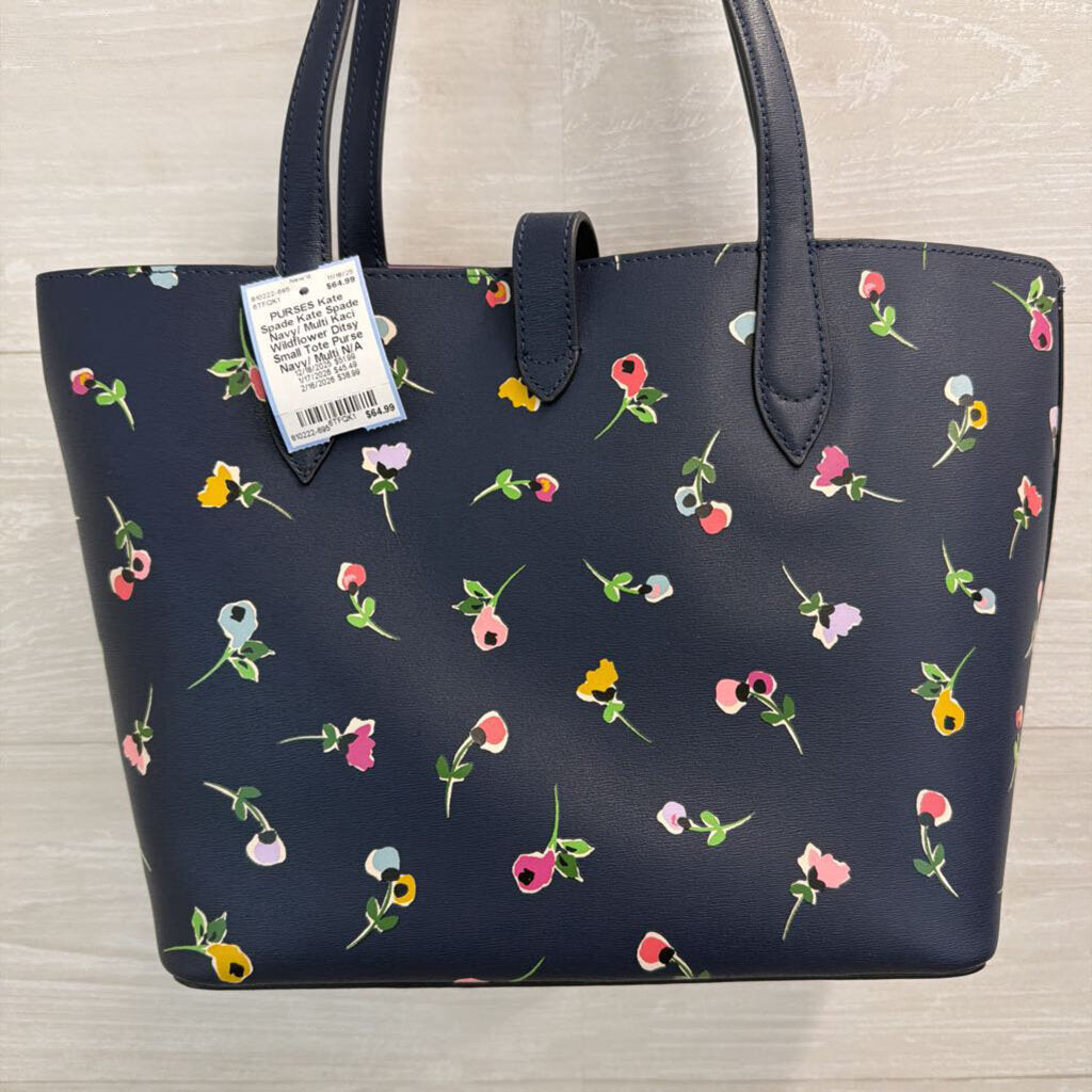 Kate Spade Navy/ Multi Kaci Wildflower Ditsy Small Tote Purse