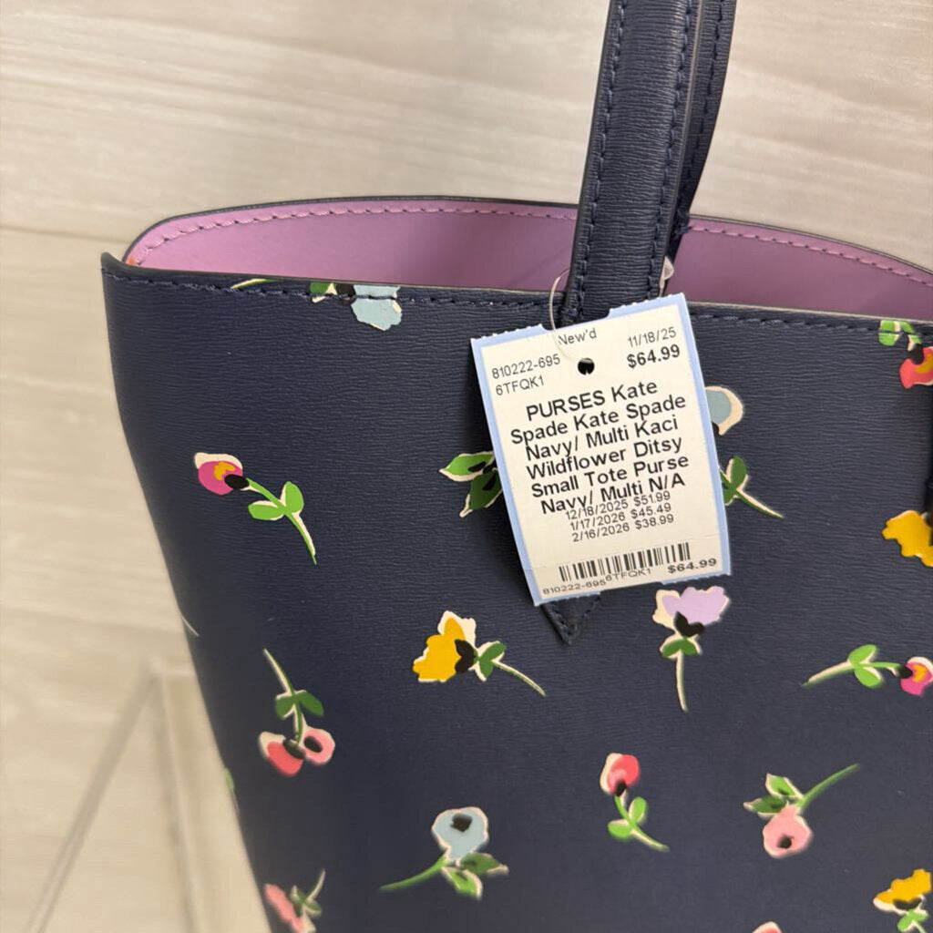 Kate Spade Navy/ Multi Kaci Wildflower Ditsy Small Tote Purse