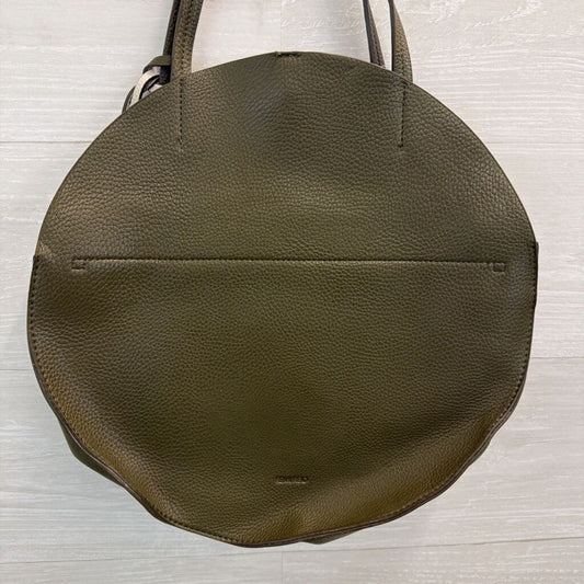 Remi and Reid Green Leather Round Shoulder Purse