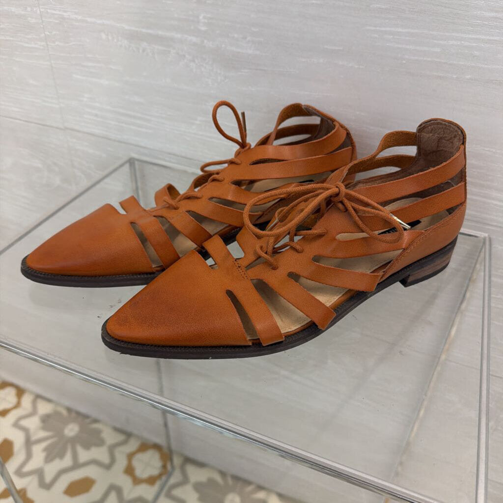 Forever 21 Brown Lace Up Gladiator Point Toe Shoes 8