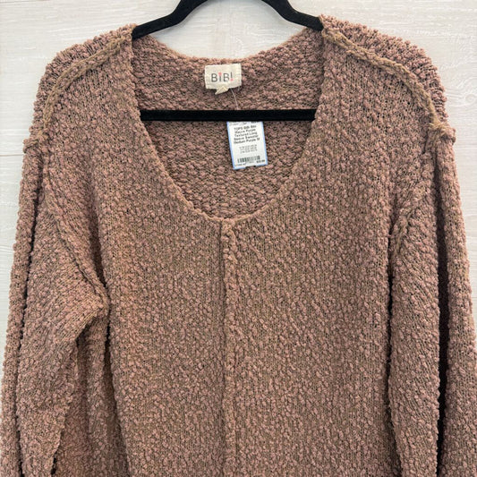 Bibi Mauve Purple Textured Long Sleeve Sweater Medium