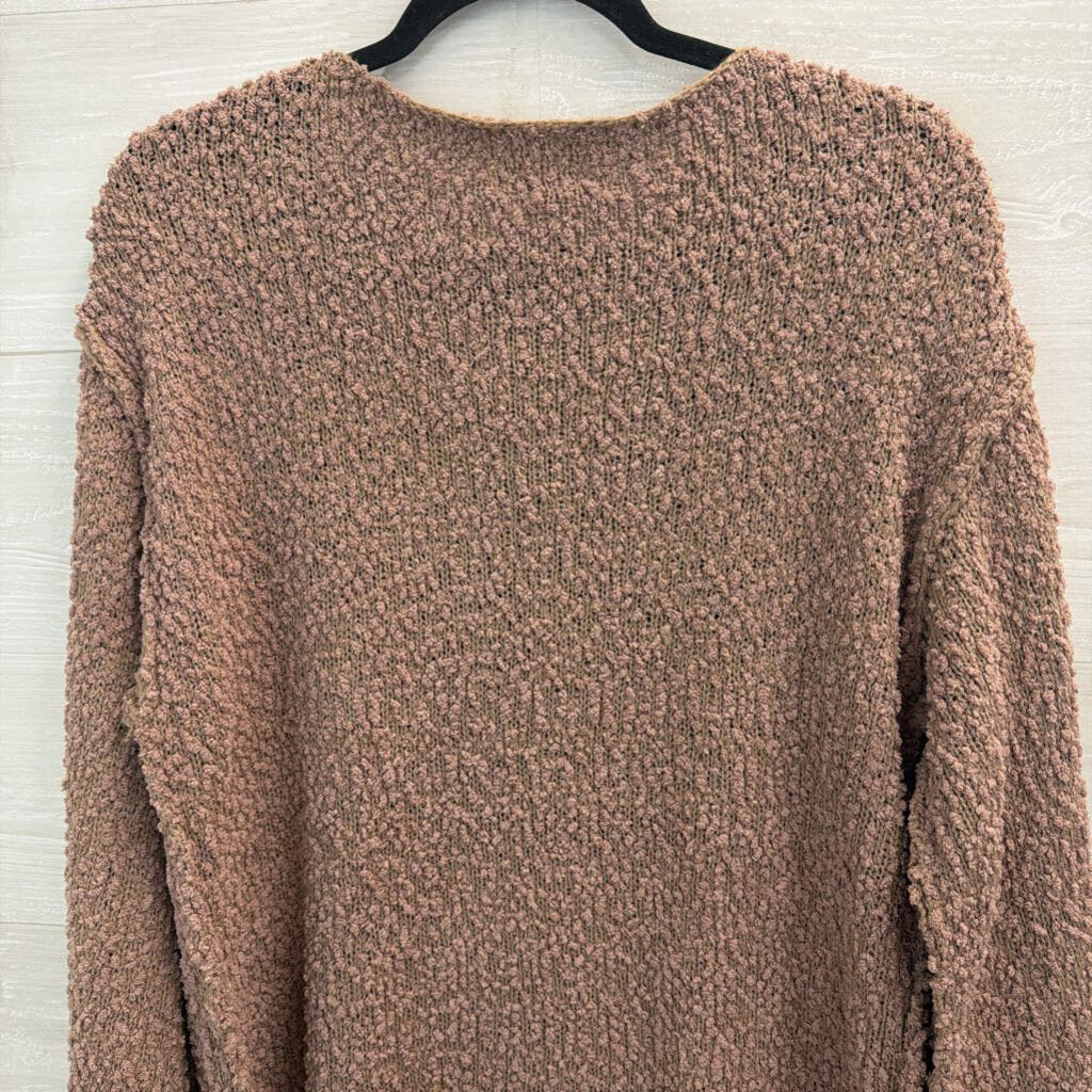 Bibi Mauve Purple Textured Long Sleeve Sweater Medium