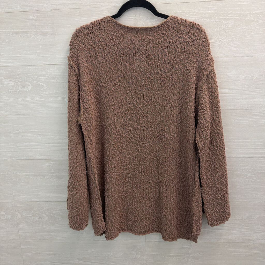 Bibi Mauve Purple Textured Long Sleeve Sweater Medium