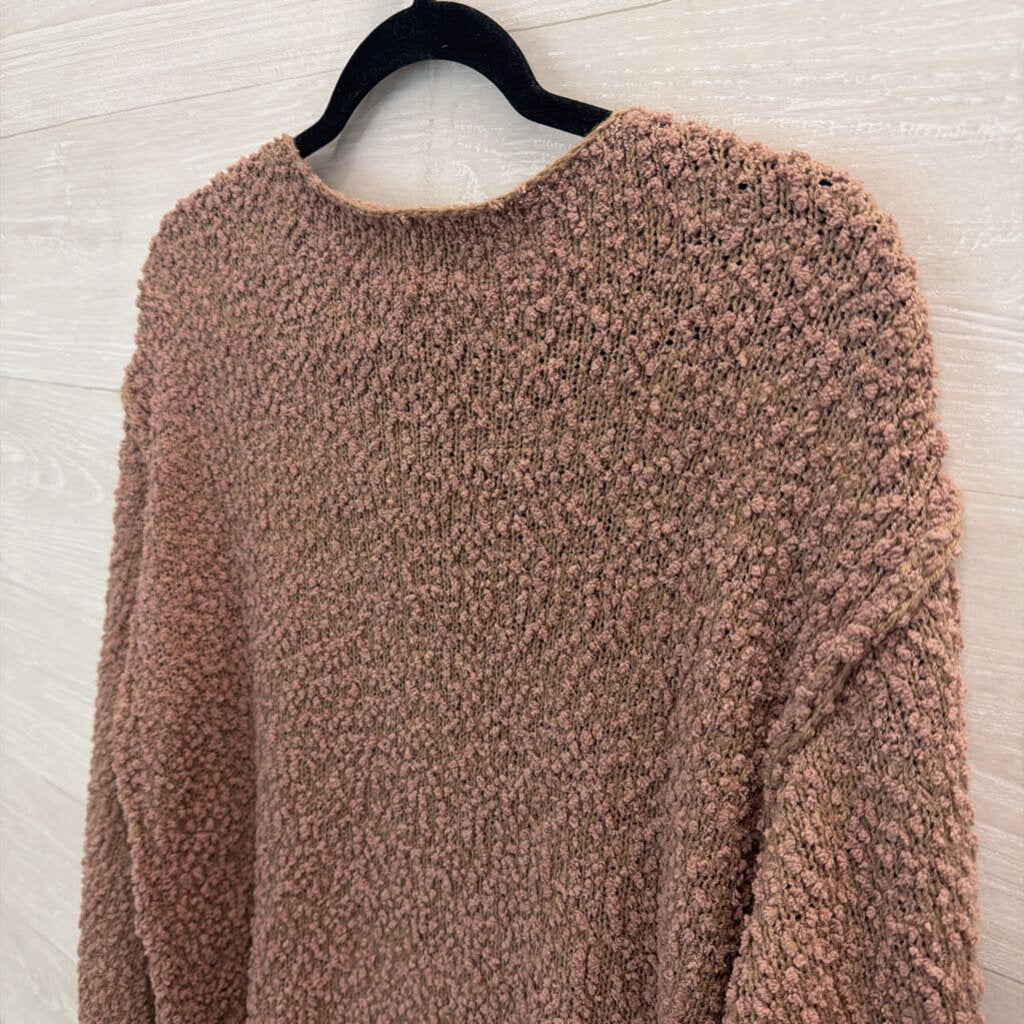 Bibi Mauve Purple Textured Long Sleeve Sweater Medium