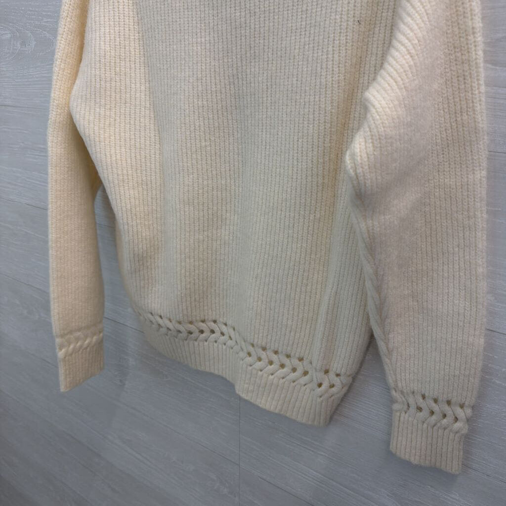 Fate Cream/ Multi Beaded V Neck Sweater Small