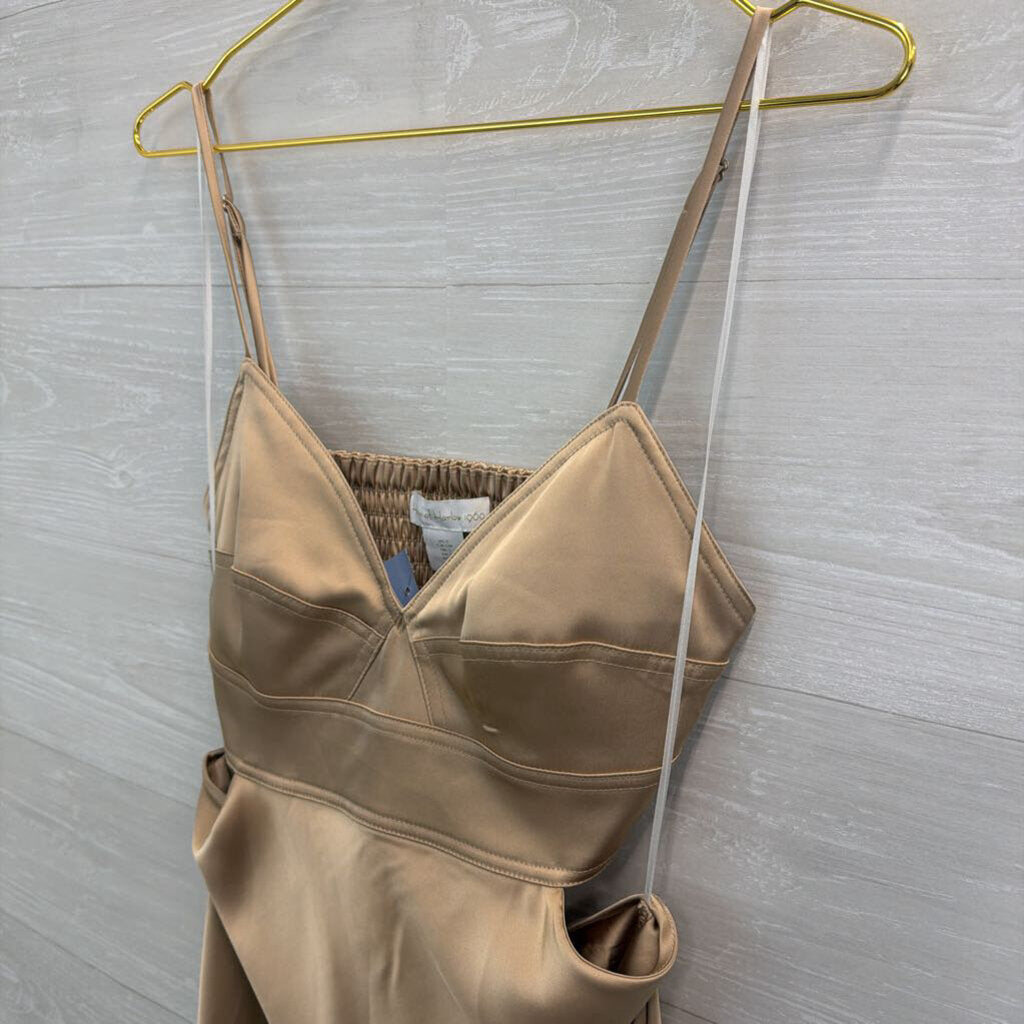 House of Harlow 1960 Gold Silky Cut Out Maxi Dress Small