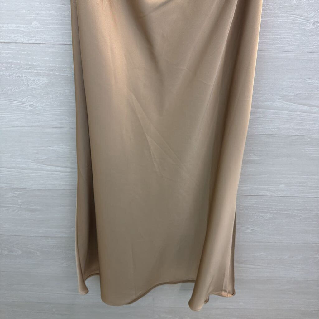 House of Harlow 1960 Gold Silky Cut Out Maxi Dress Small