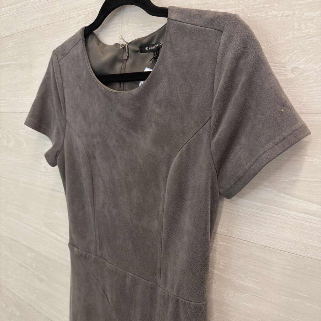 41 Hawthorn Grey Suede Short Sleeve Dress Small