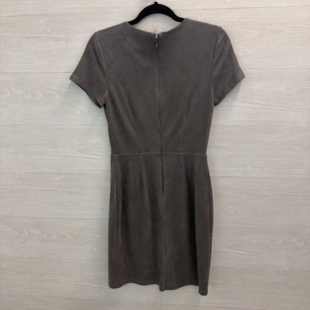 41 Hawthorn Grey Suede Short Sleeve Dress Small