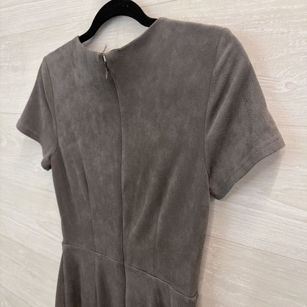 41 Hawthorn Grey Suede Short Sleeve Dress Small