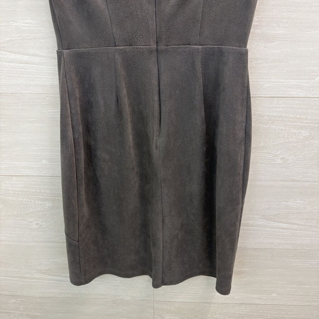 41 Hawthorn Grey Suede Short Sleeve Dress Small