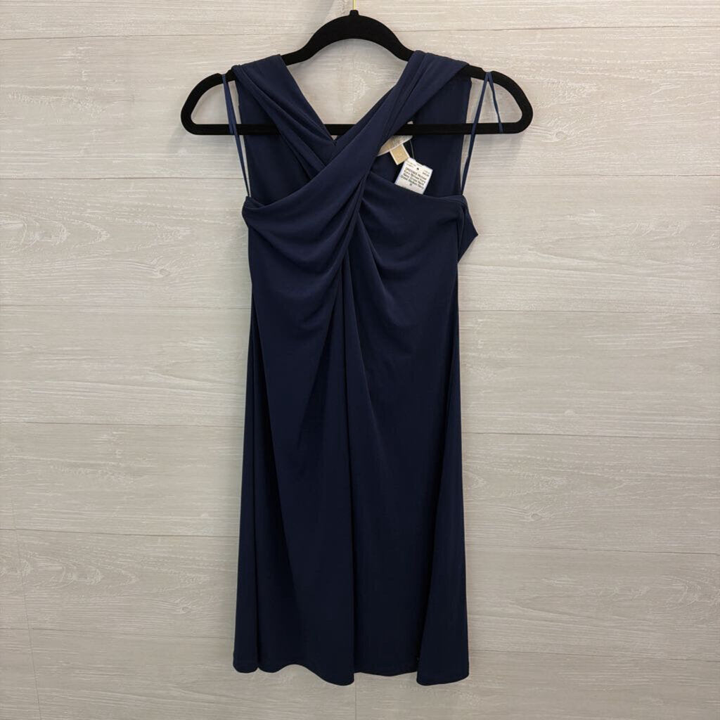 Michael Kors Navy Cross Neck Dress Medium