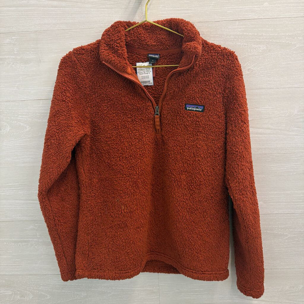 Patagonia Orange Soft Fuzzy Fleece Quarter Zip Pullover Small