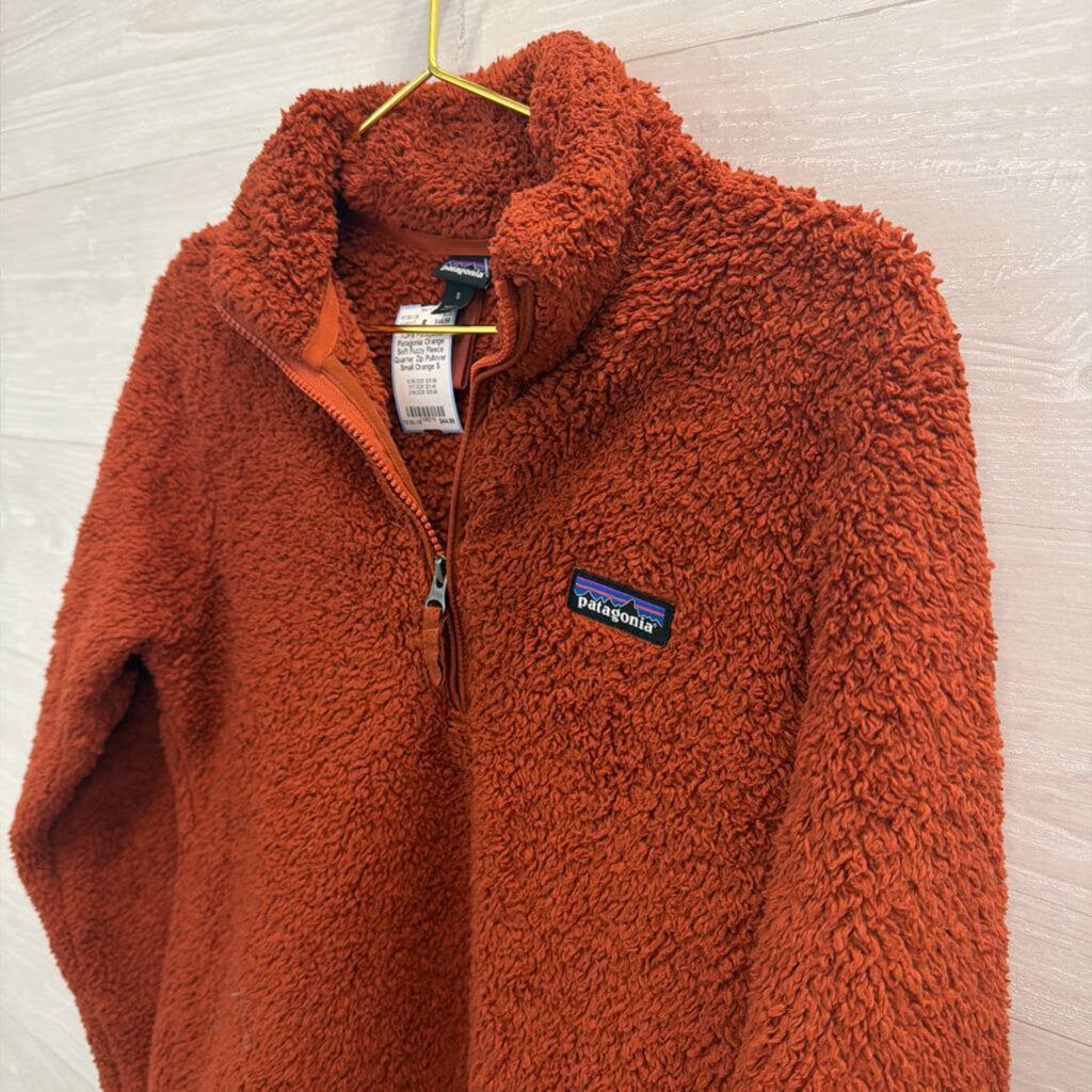 Patagonia Orange Soft Fuzzy Fleece Quarter Zip Pullover Small