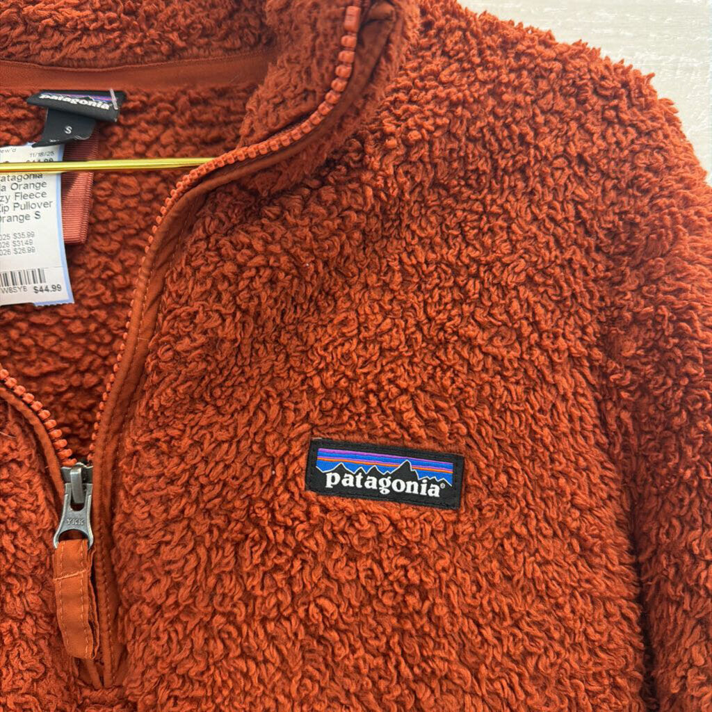 Patagonia Orange Soft Fuzzy Fleece Quarter Zip Pullover Small
