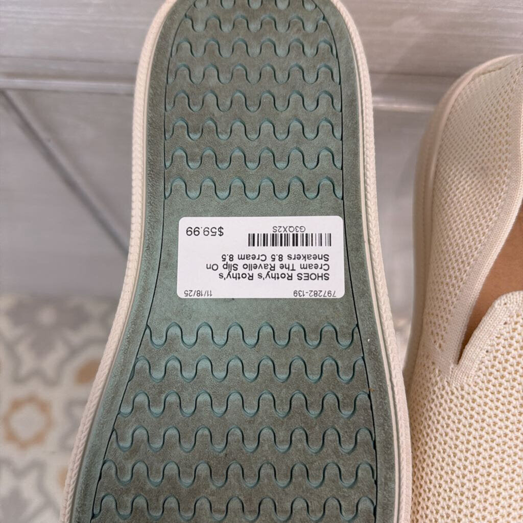 Rothy's Cream The Ravello Slip On Sneakers 8.5