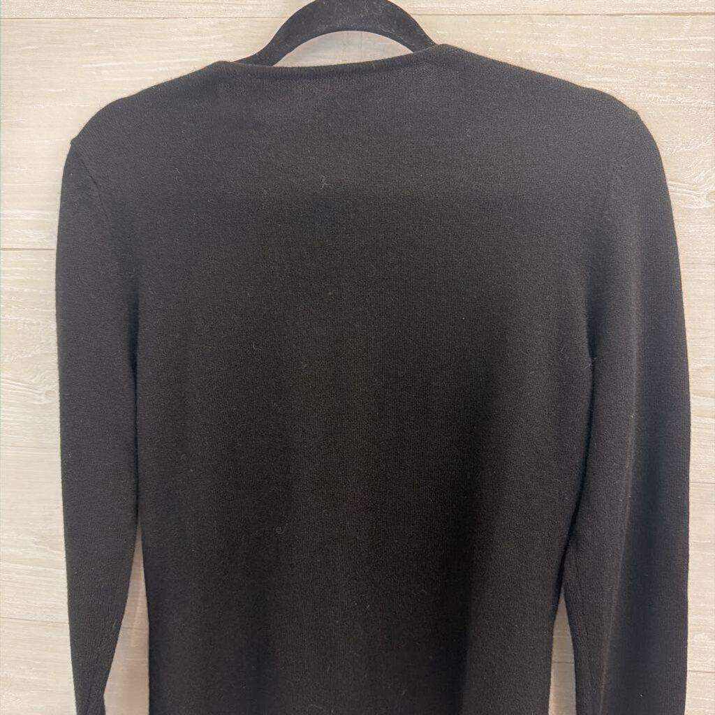 Daniel Bishop Black 100% Cashmere Embroidered Poodle Sweater Medium