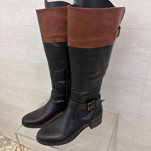Rampage Black/ Brown Tall Boots 8.5