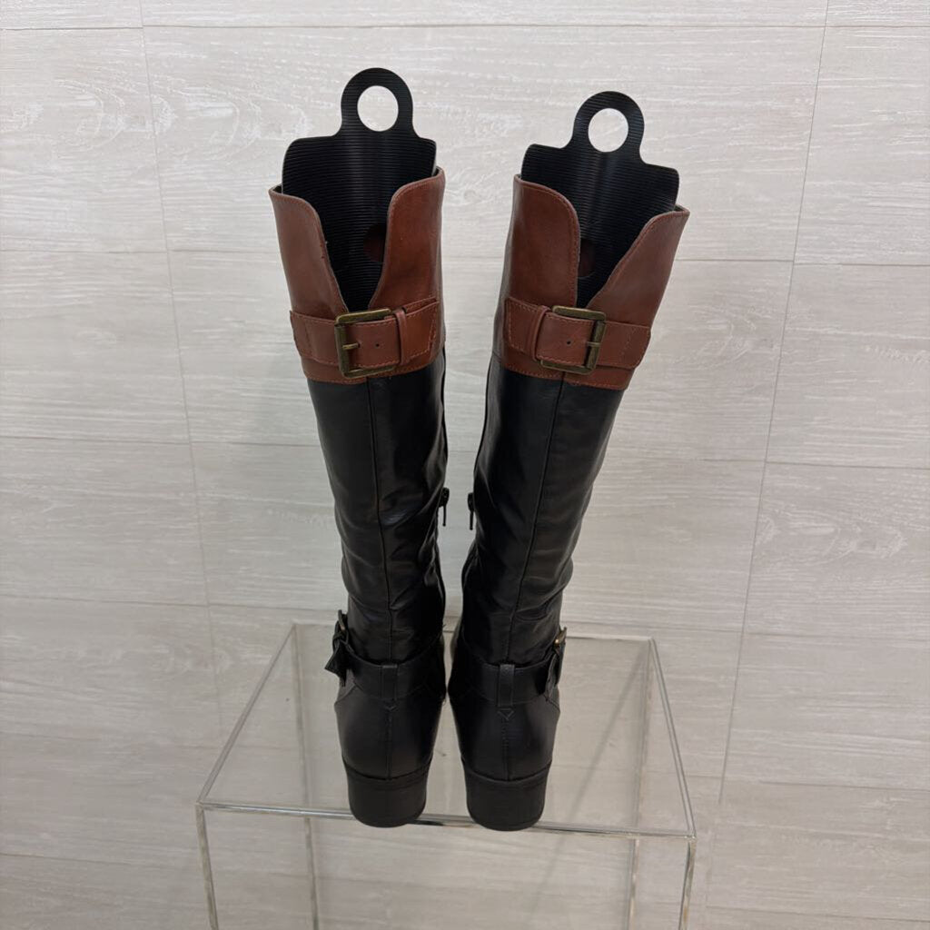 Rampage Black/ Brown Tall Boots 8.5