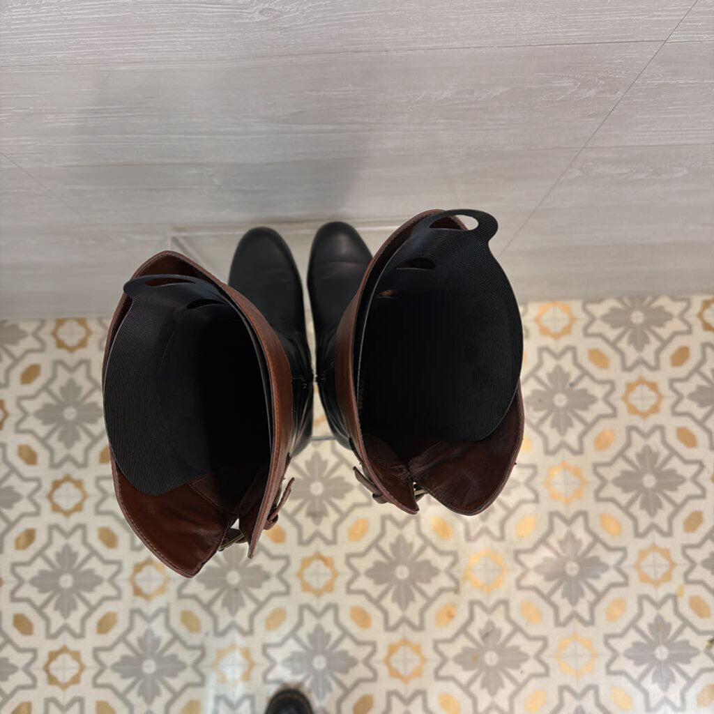 Rampage Black/ Brown Tall Boots 8.5