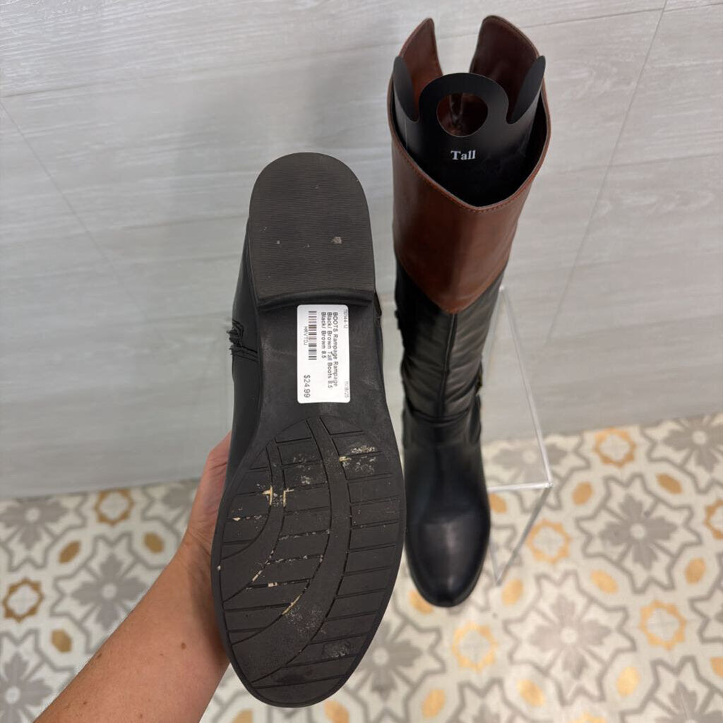 Rampage Black/ Brown Tall Boots 8.5