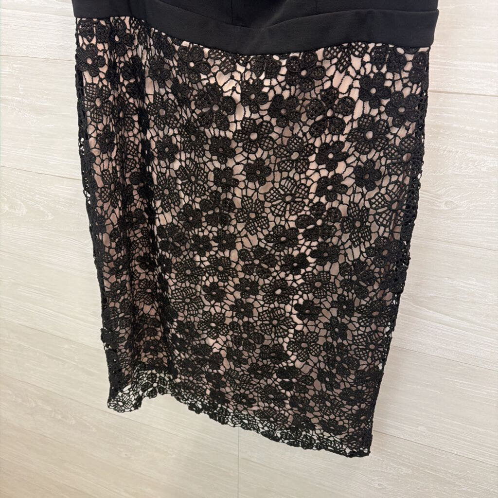 Karl Lagerfeld Black/ Beige Lace Sleeveless Dress 16