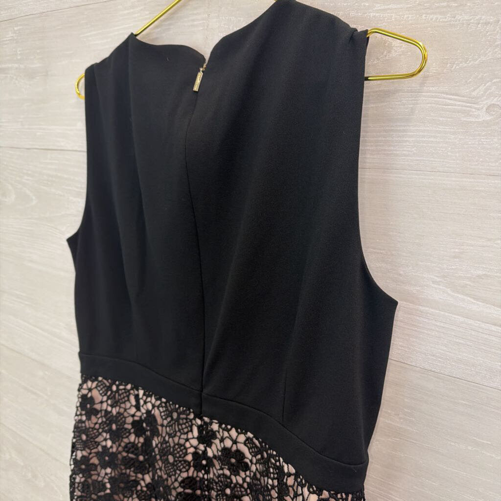 Karl Lagerfeld Black/ Beige Lace Sleeveless Dress 16