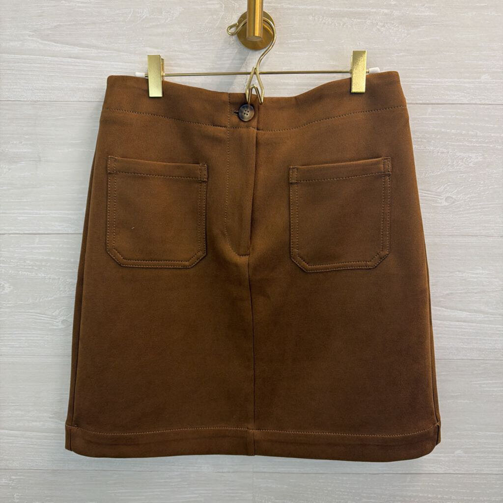 Loft Brown Suede Mini Skirt 4 Tall