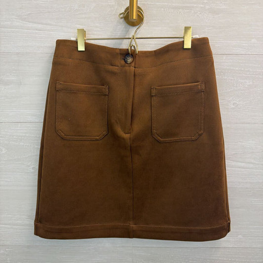 Loft Brown Suede Mini Skirt 4 Tall